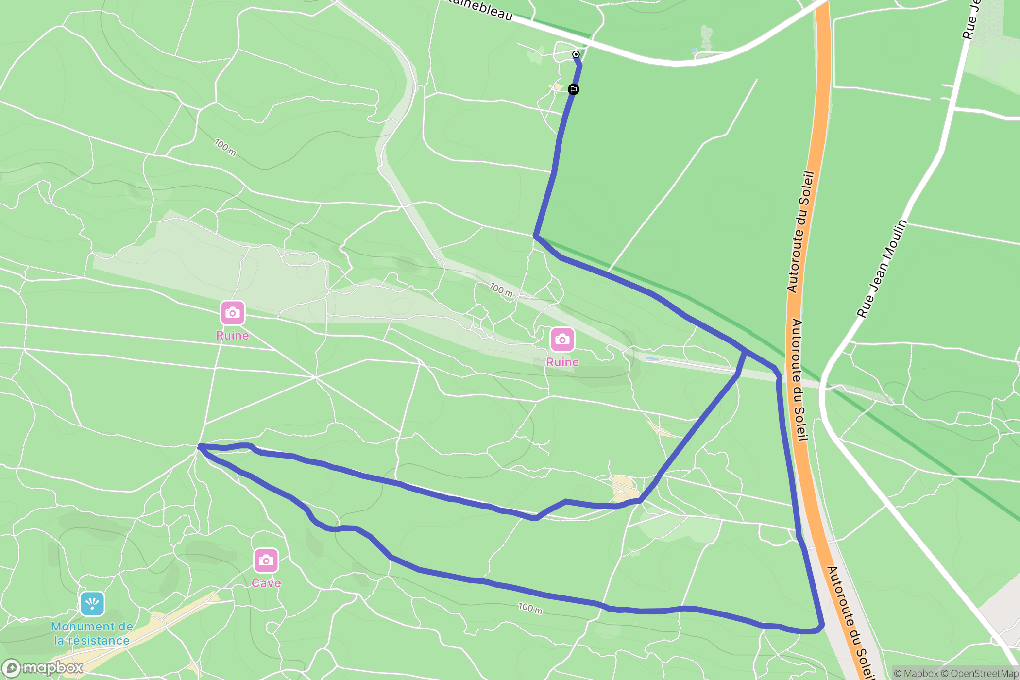 Noisy-sur-École : carte du parcours de randonnée - France