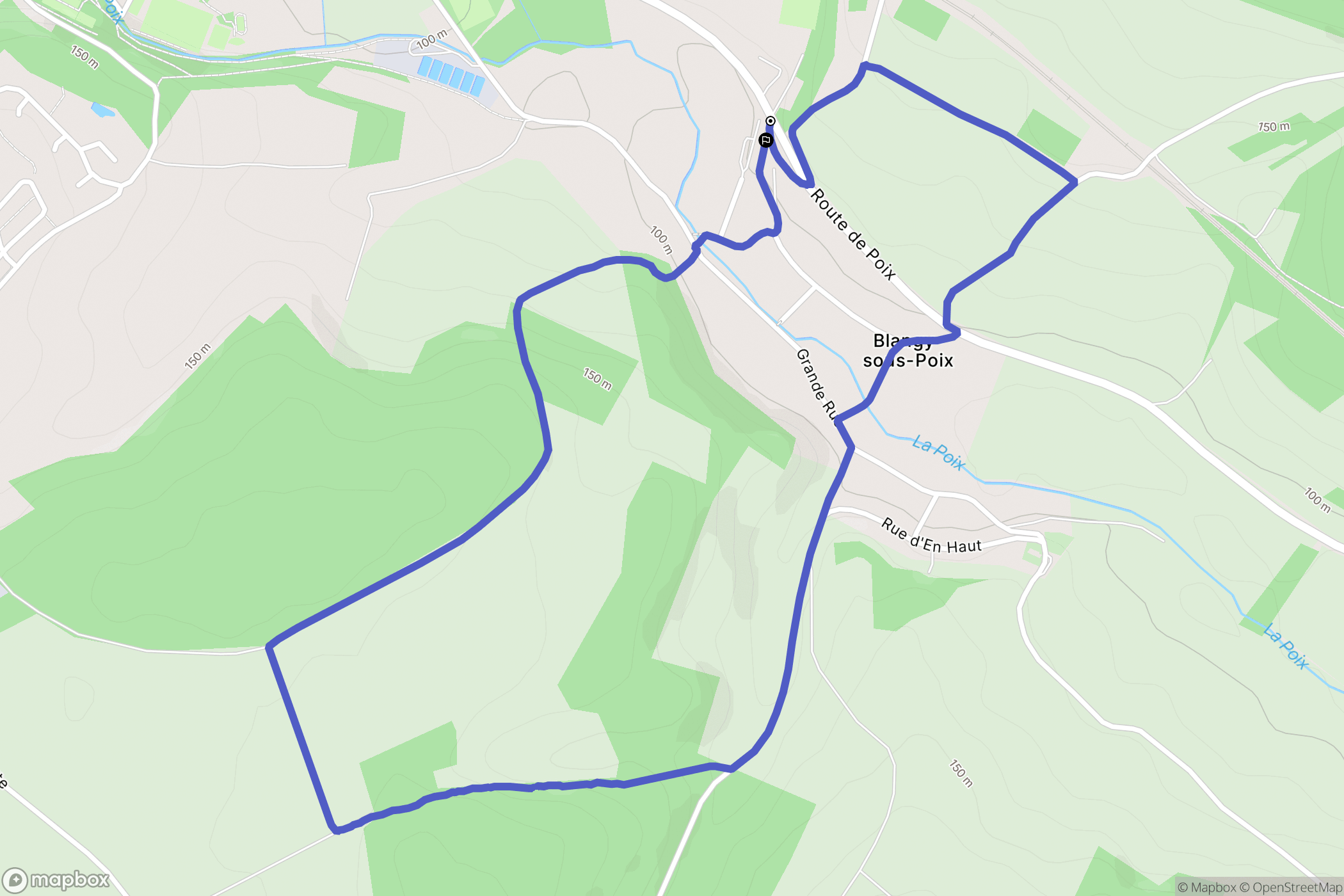 Blangy-sous-Poix : carte du parcours de randonnée - France