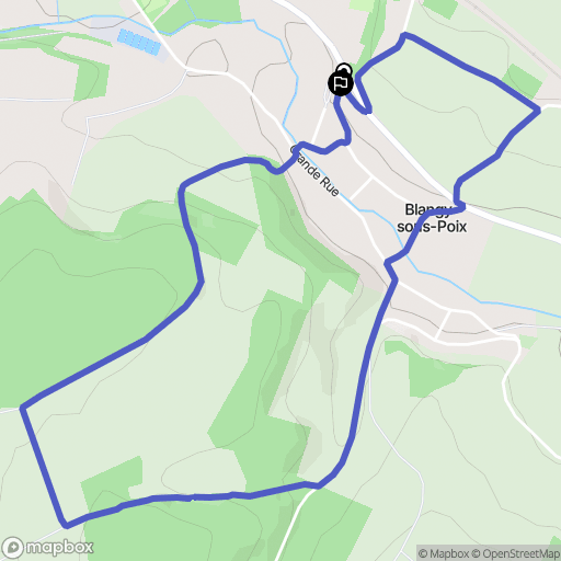 Blangy-sous-Poix : carte du parcours de randonnée - France