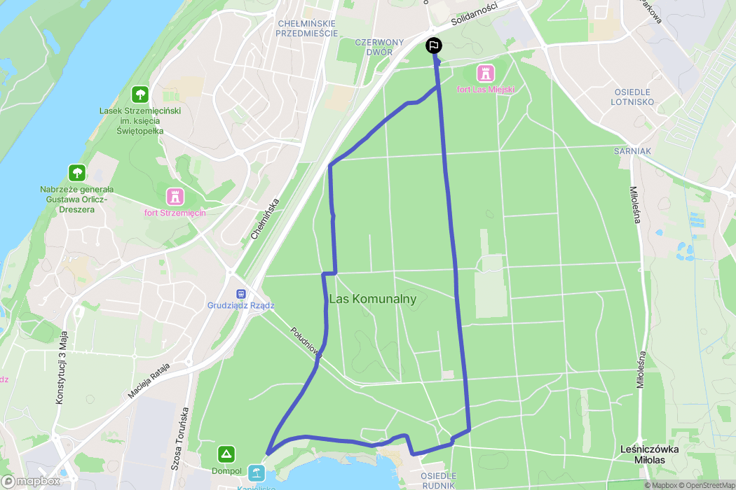 Grudziądz: mapa trasy - Poland