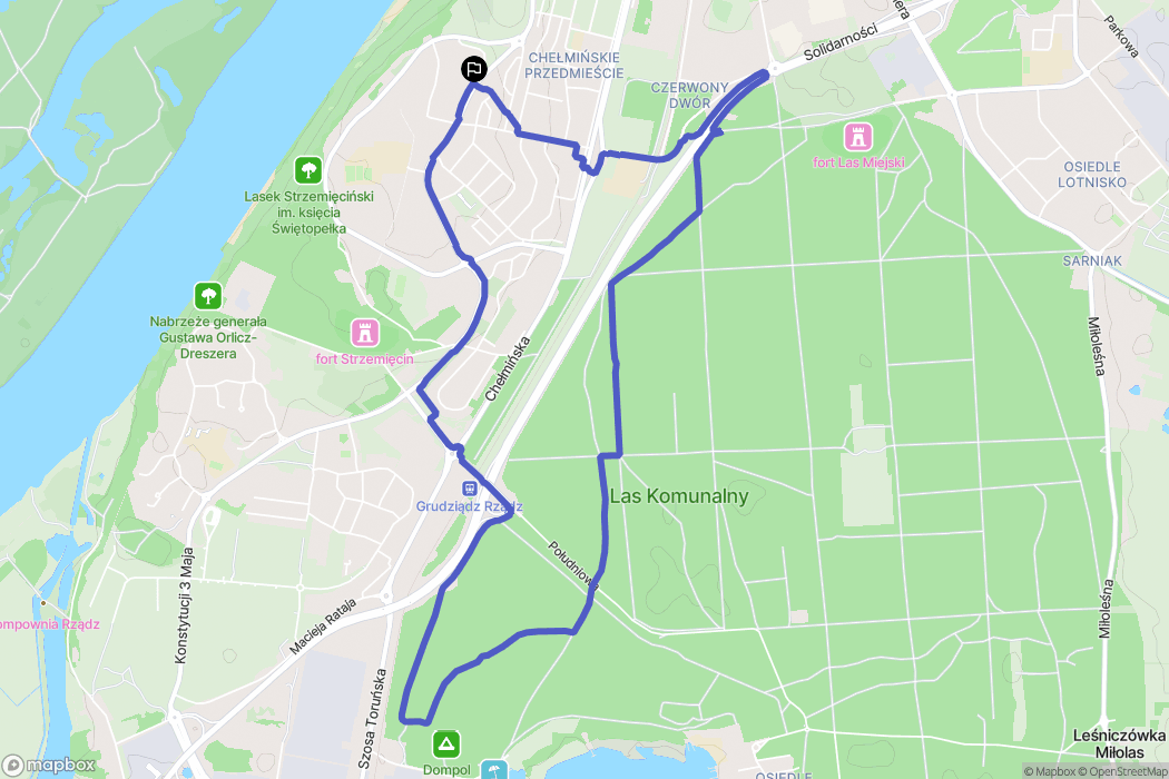 Grudziądz: mapa trasy - Poland