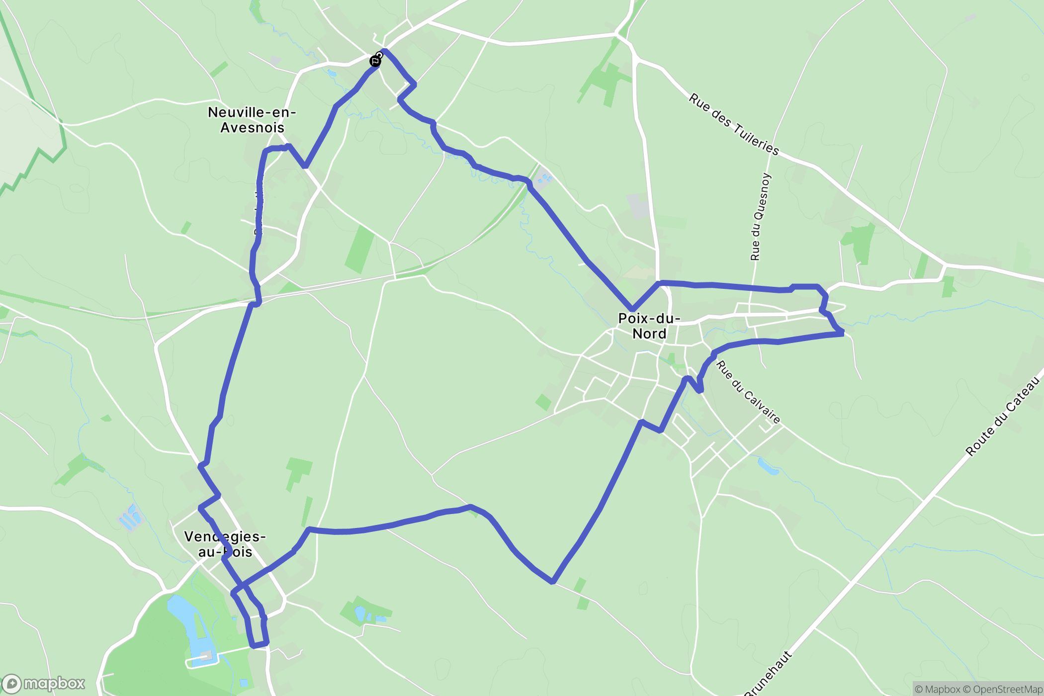 Salesches : carte du parcours de randonnée - France