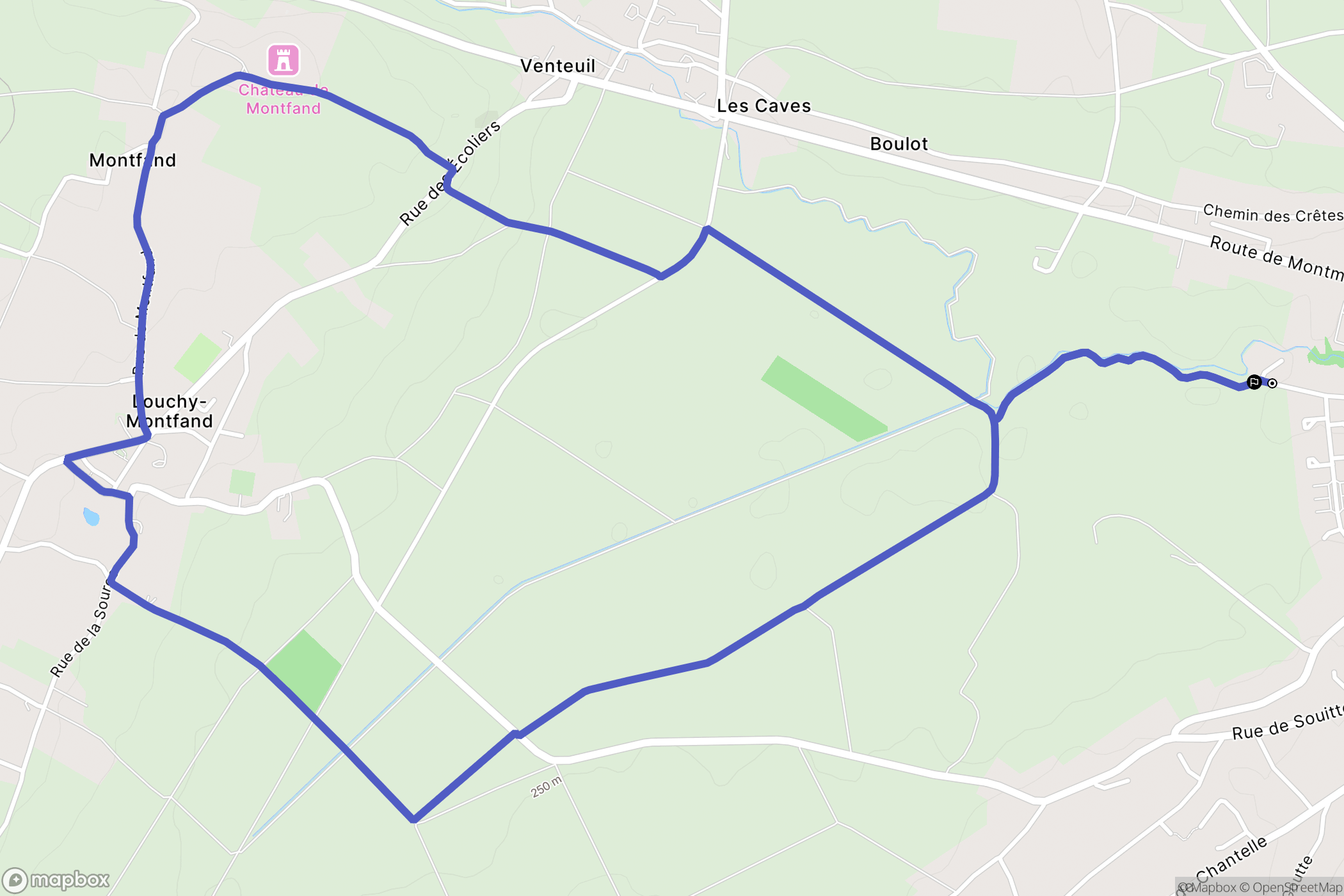 Saint-Pourçain-sur-Sioule : carte du parcours de randonnée - France