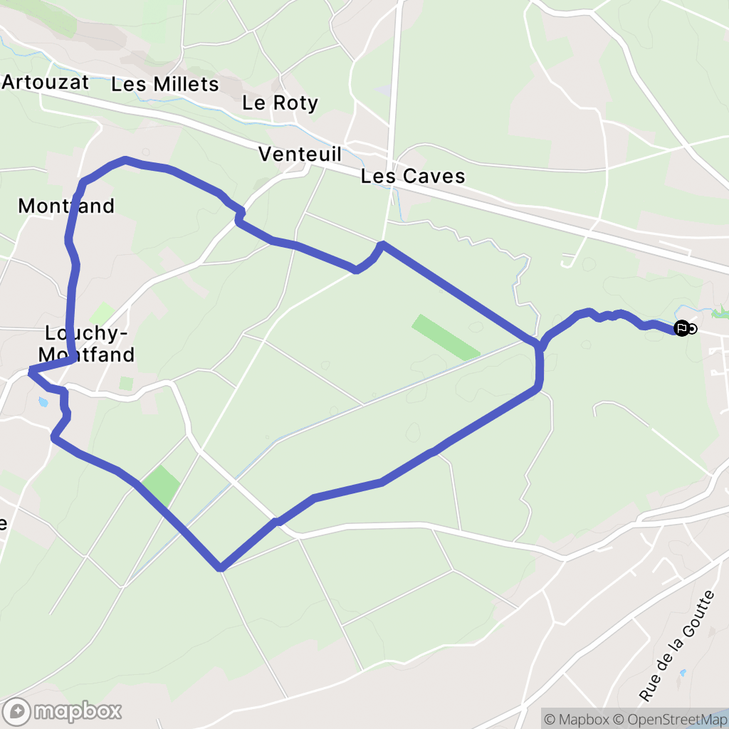 Saint-Pourçain-sur-Sioule : carte du parcours de randonnée - France