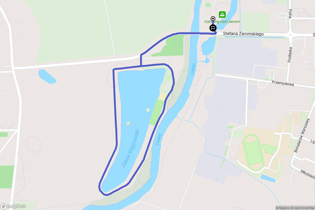 Węgrów: mapa trasy - Poland