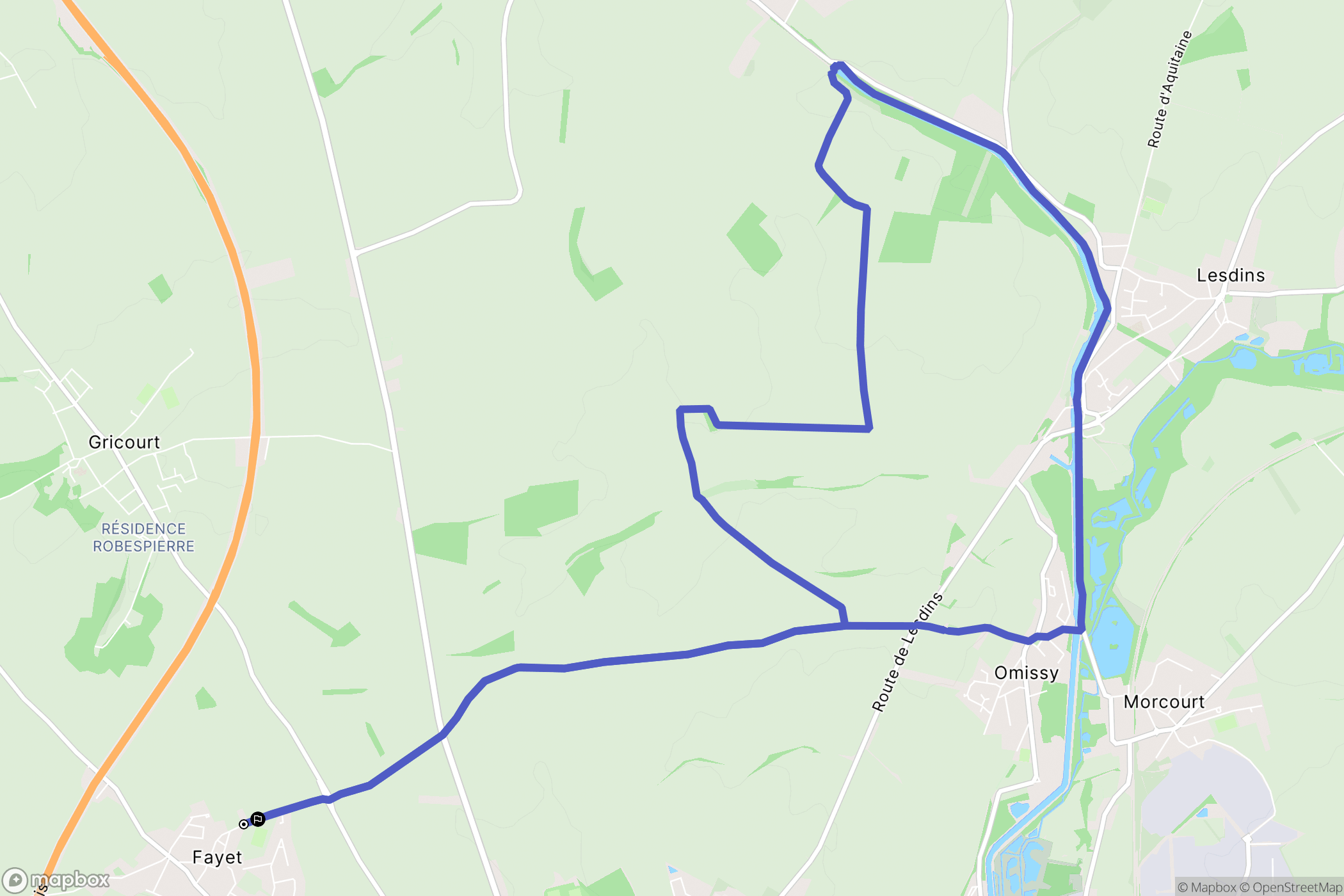 Fayet : carte du parcours de randonnée - France