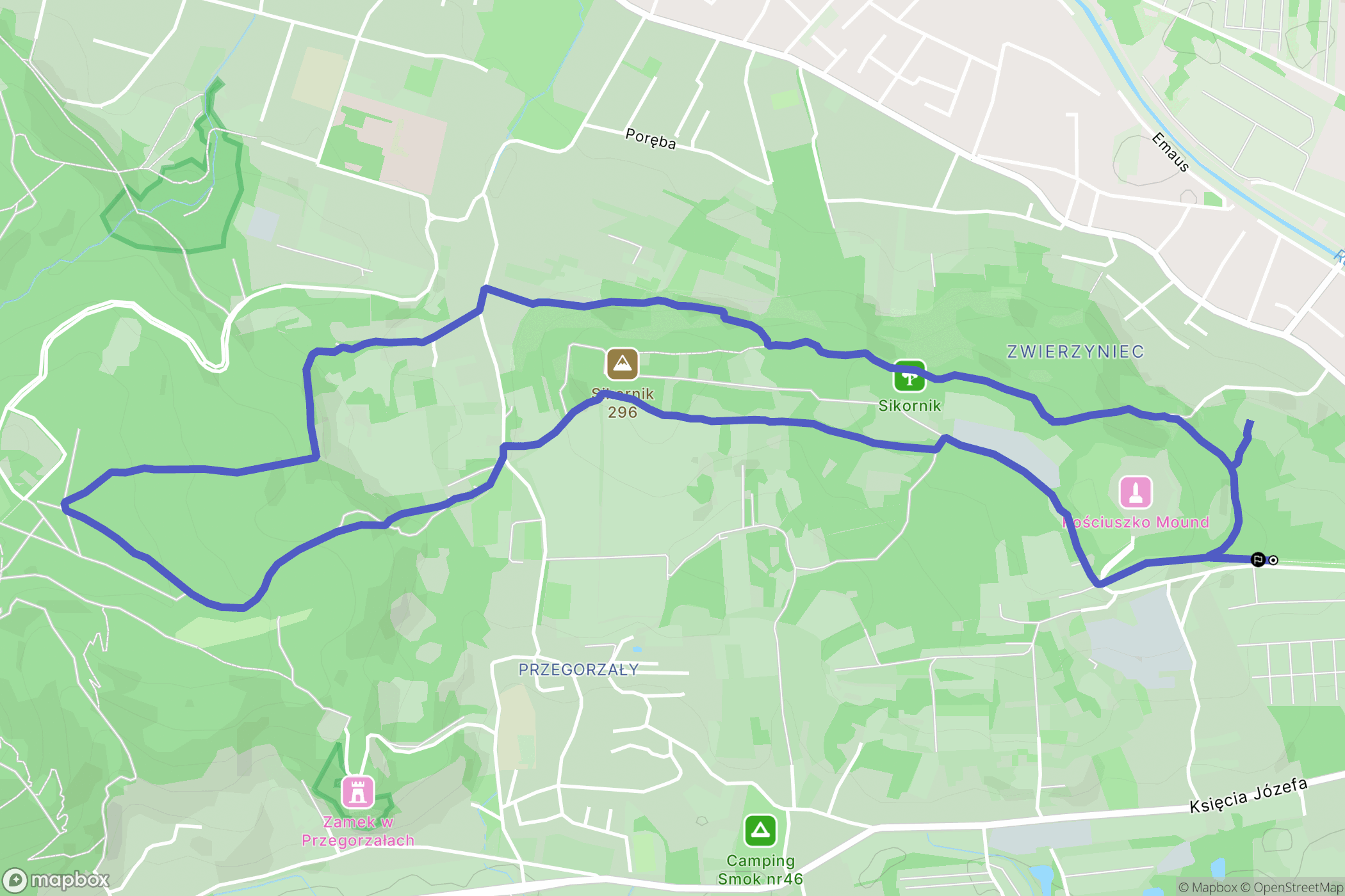 Kraków: mapa trasy - Poland