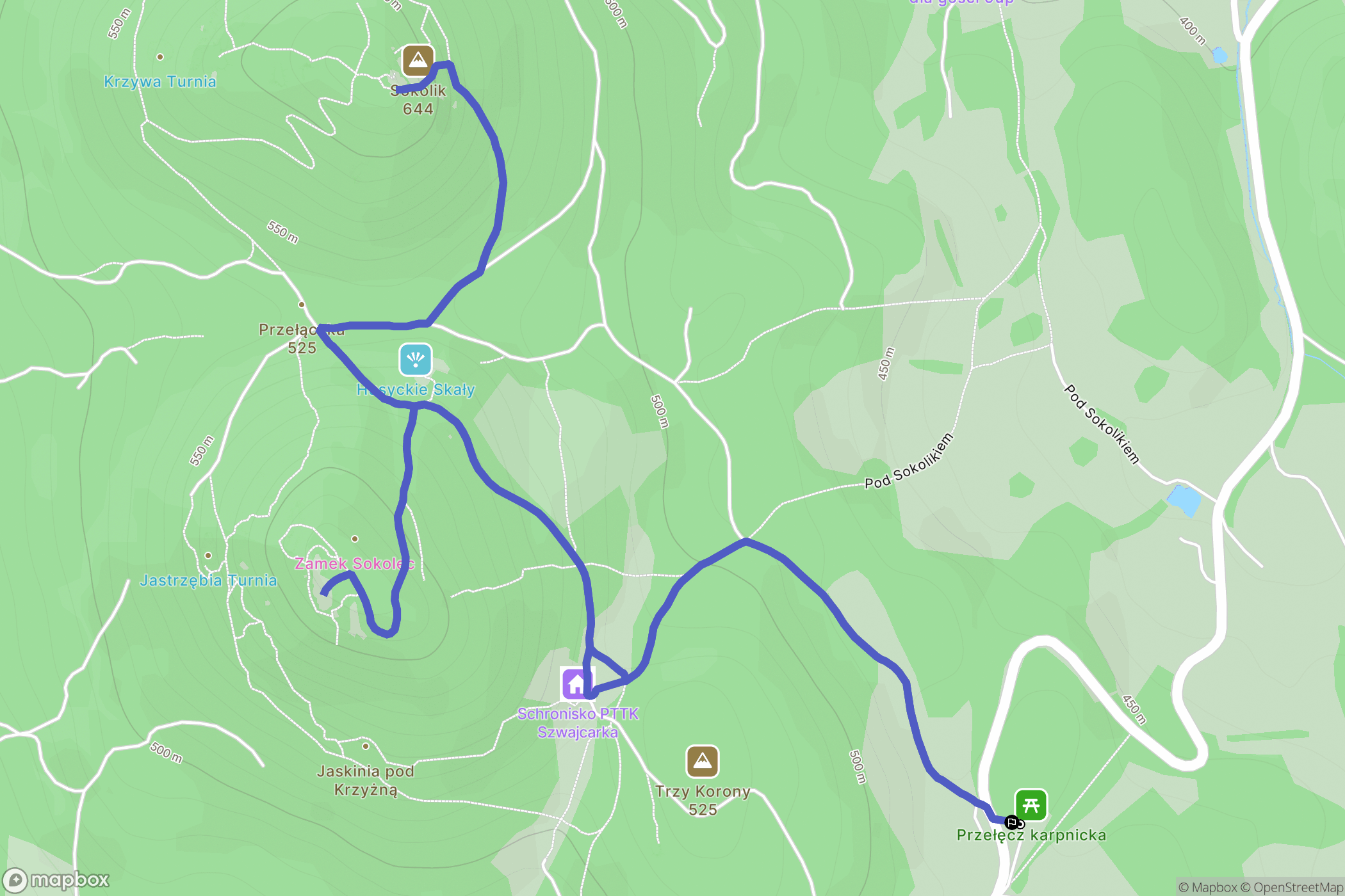 Karpniki: mapa trasy - Poland
