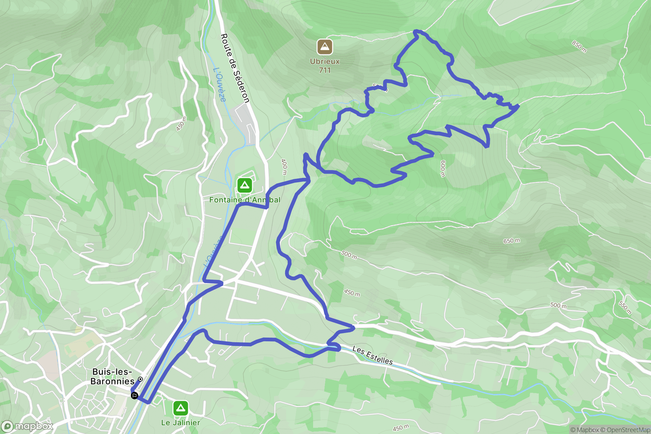 Buis-les-Baronnies : carte du parcours de randonnée - France