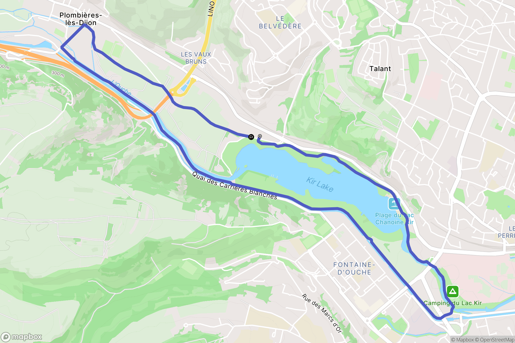 Plombières-lès-Dijon : carte du parcours de randonnée - France