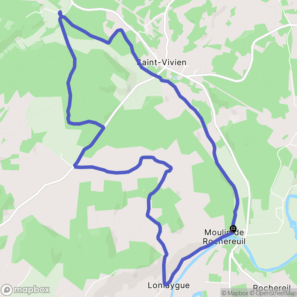 Grand-Brassac : carte du parcours de randonnée - France