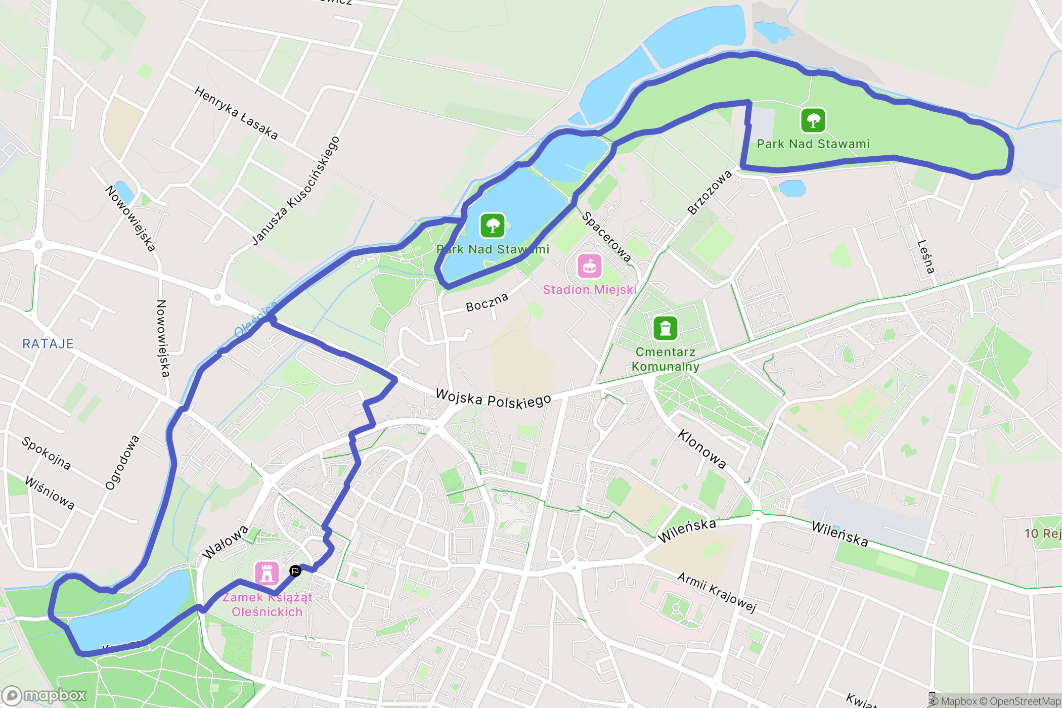 Oleśnica: mapa trasy - Poland