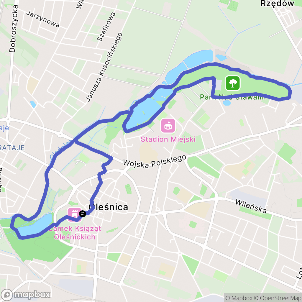 Oleśnica: mapa trasy - Poland