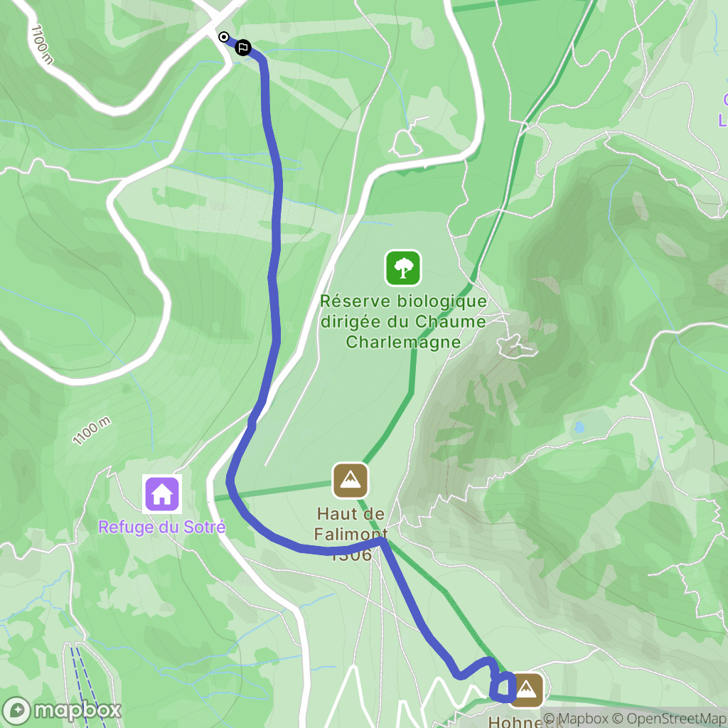Xonrupt-Longemer : carte du parcours de randonnée - France