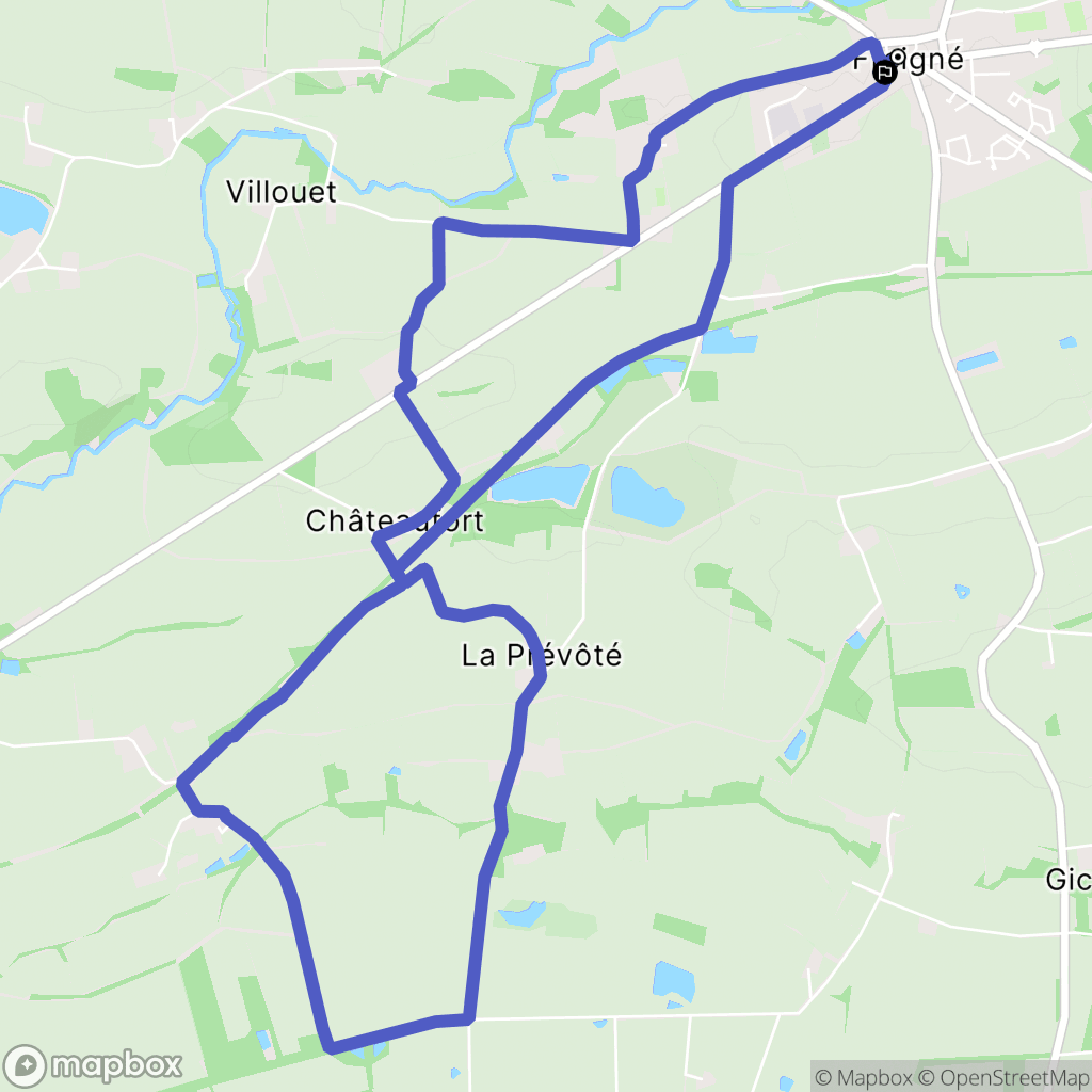 Vallons-de-l'Erdre : carte du parcours de randonnée - France