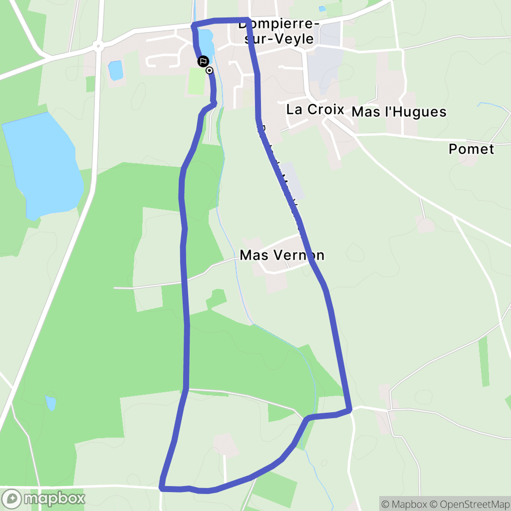 Dompierre-sur-Veyle : carte du parcours de randonnée - France