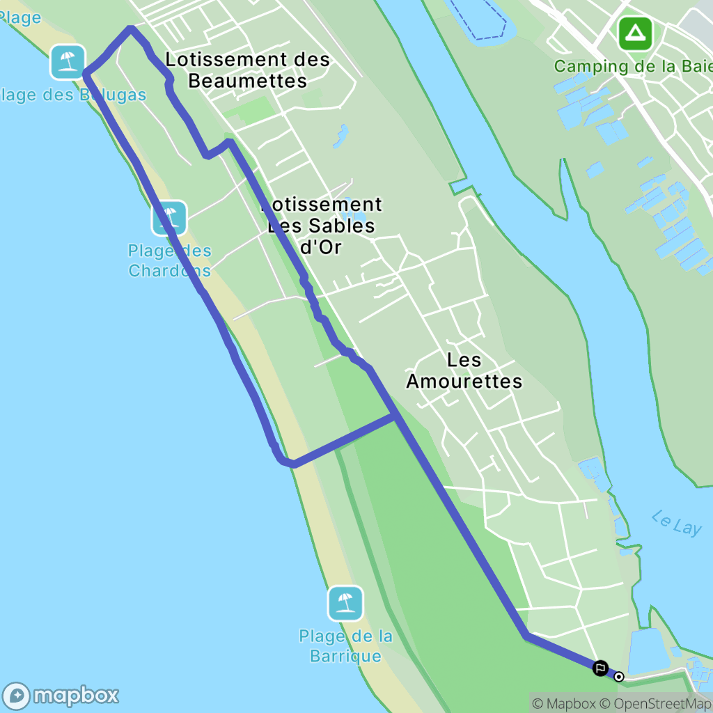 L'Aiguillon-la-Presqu'ile : carte du parcours de randonnée - France