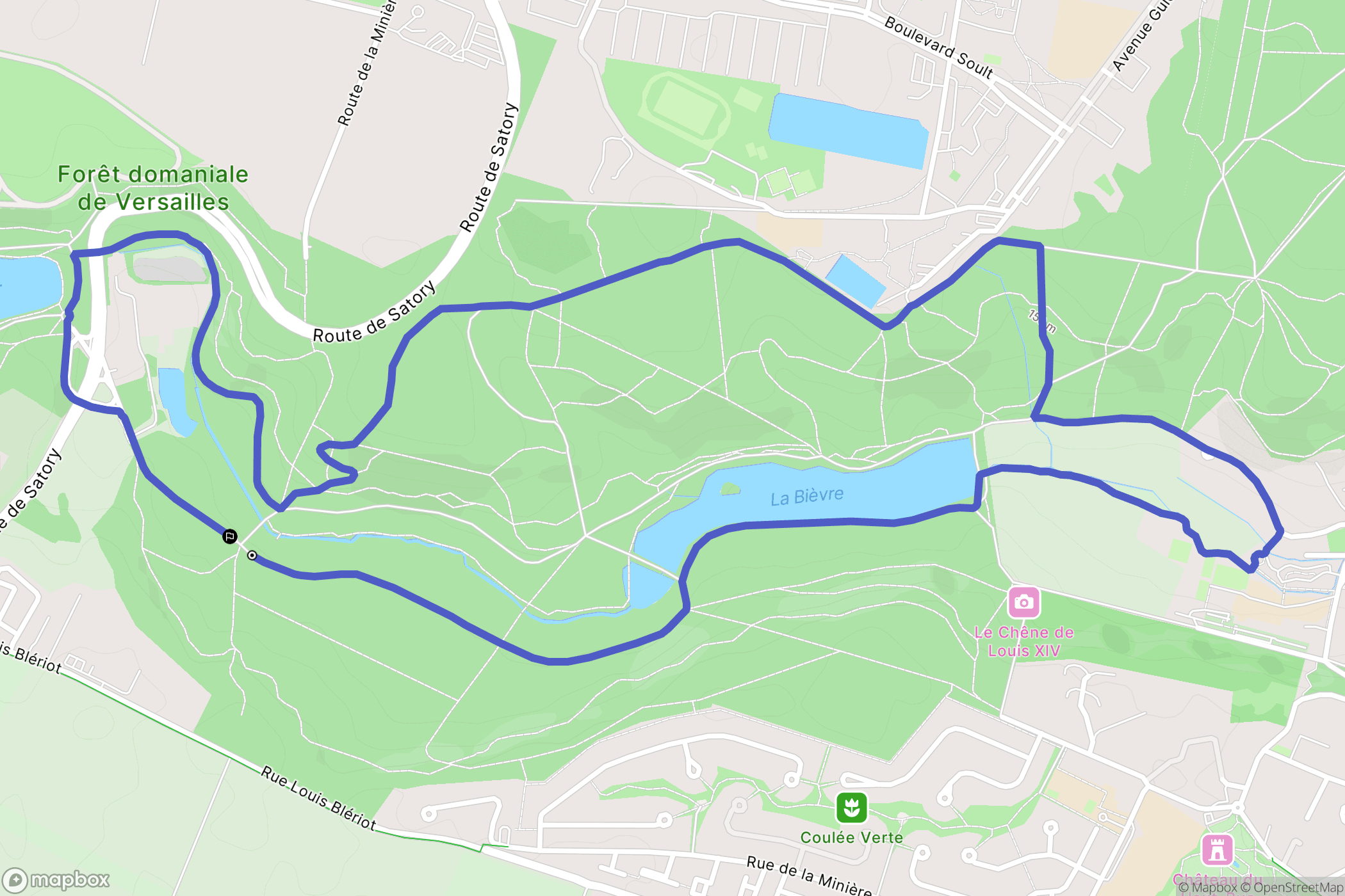 Guyancourt : carte du parcours de randonnée - France