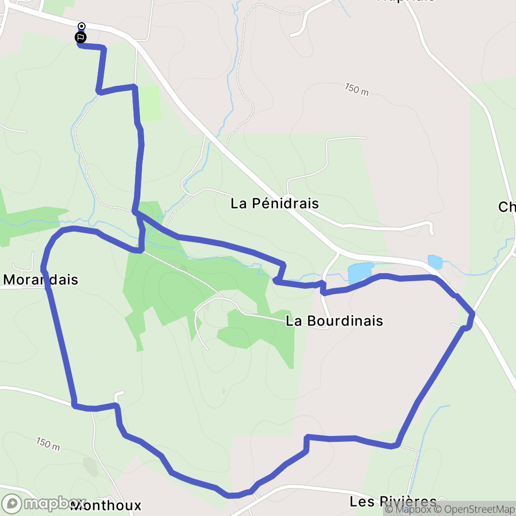 Les Portes du Coglais : carte du parcours de randonnée - France