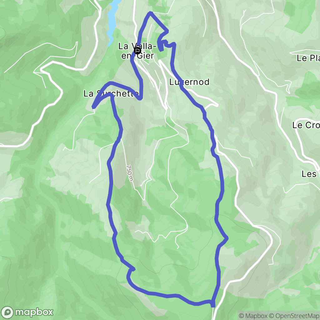 La Valla-en-Gier : carte du parcours de randonnée - France