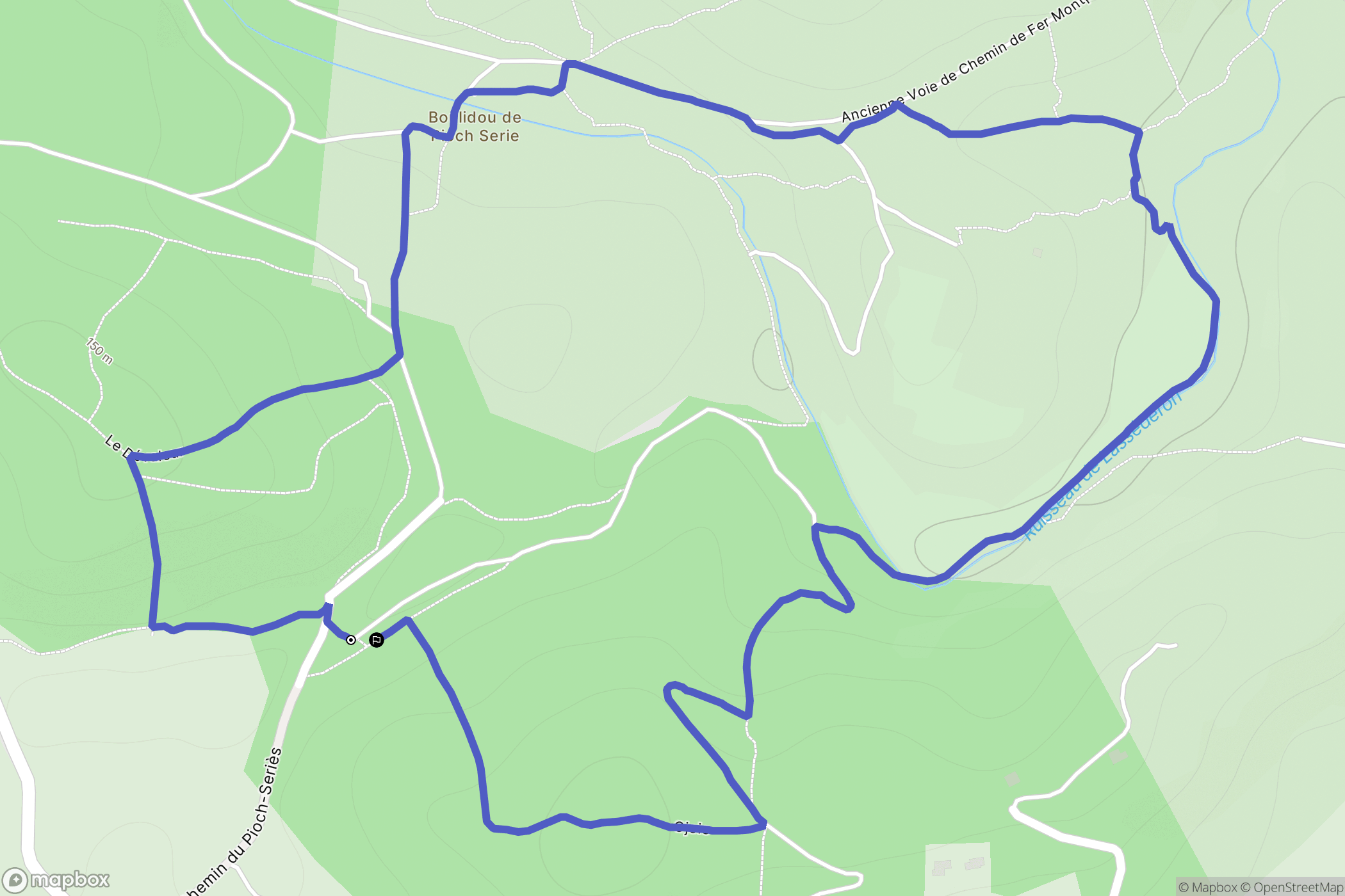 Murviel-lès-Montpellier : carte du parcours de randonnée - France