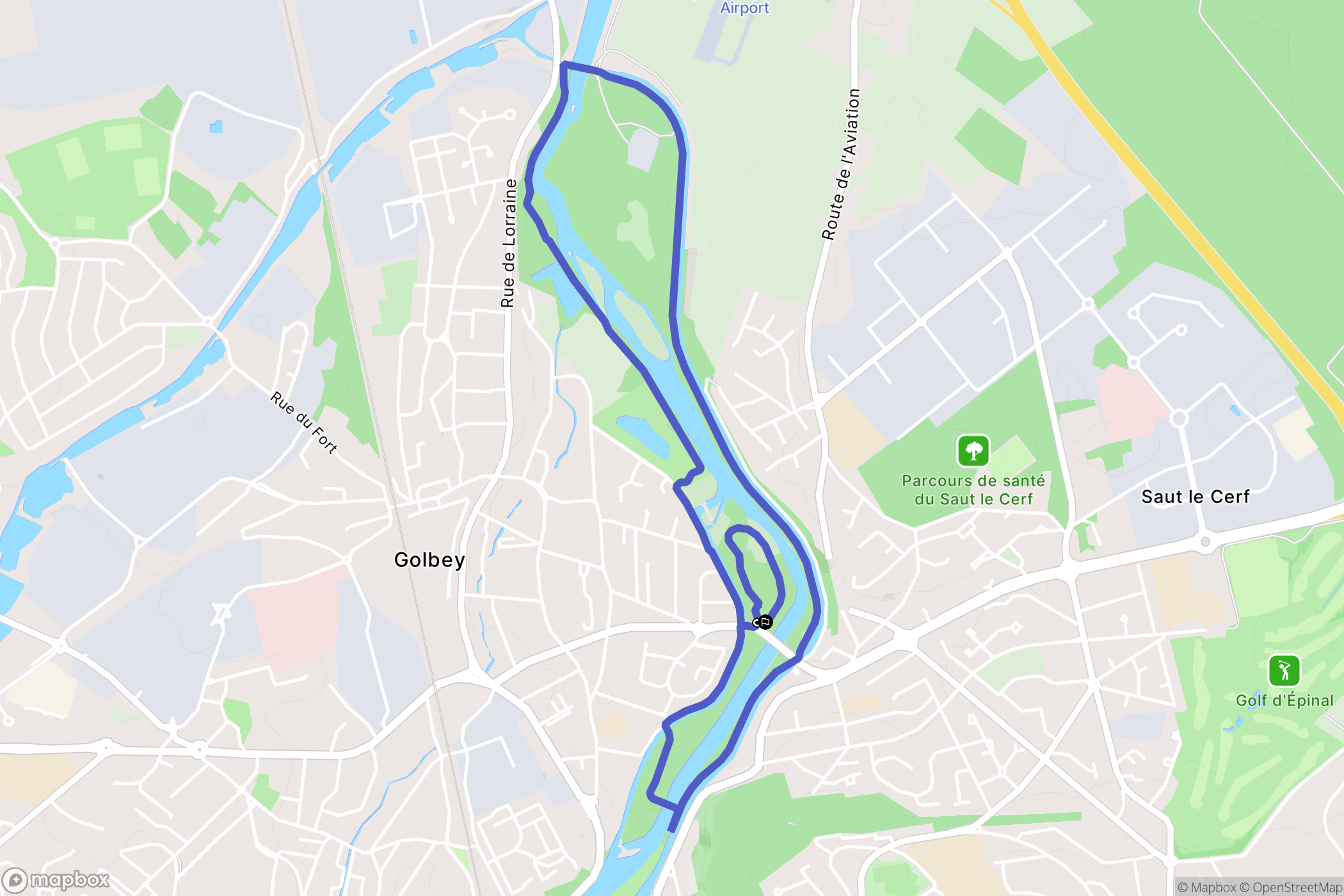 Golbey : carte du parcours de randonnée - France