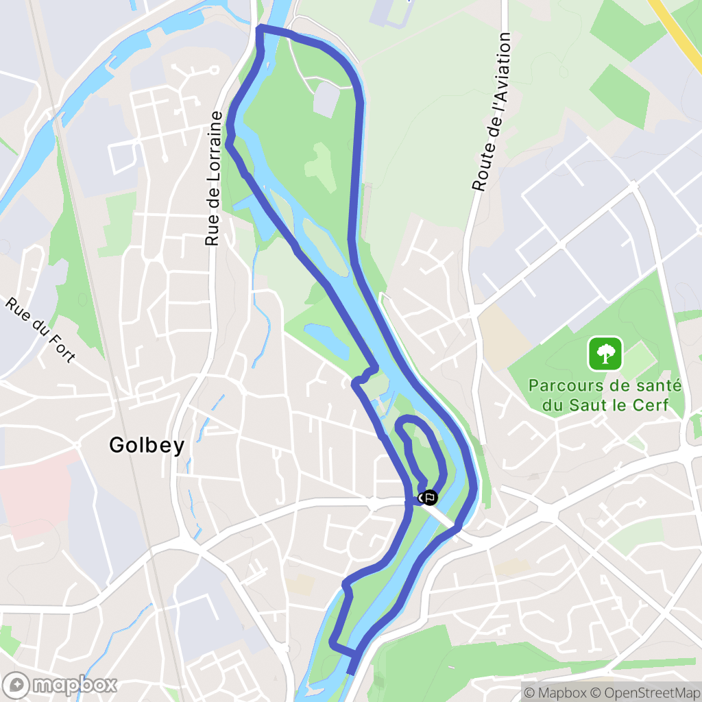 Golbey : carte du parcours de randonnée - France