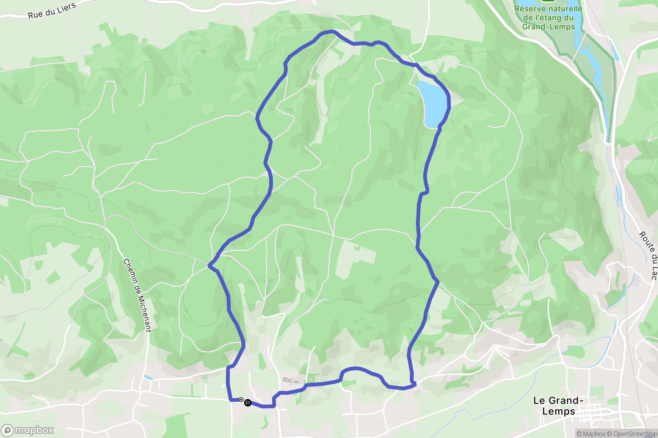 Bévenais : carte du parcours de randonnée - France