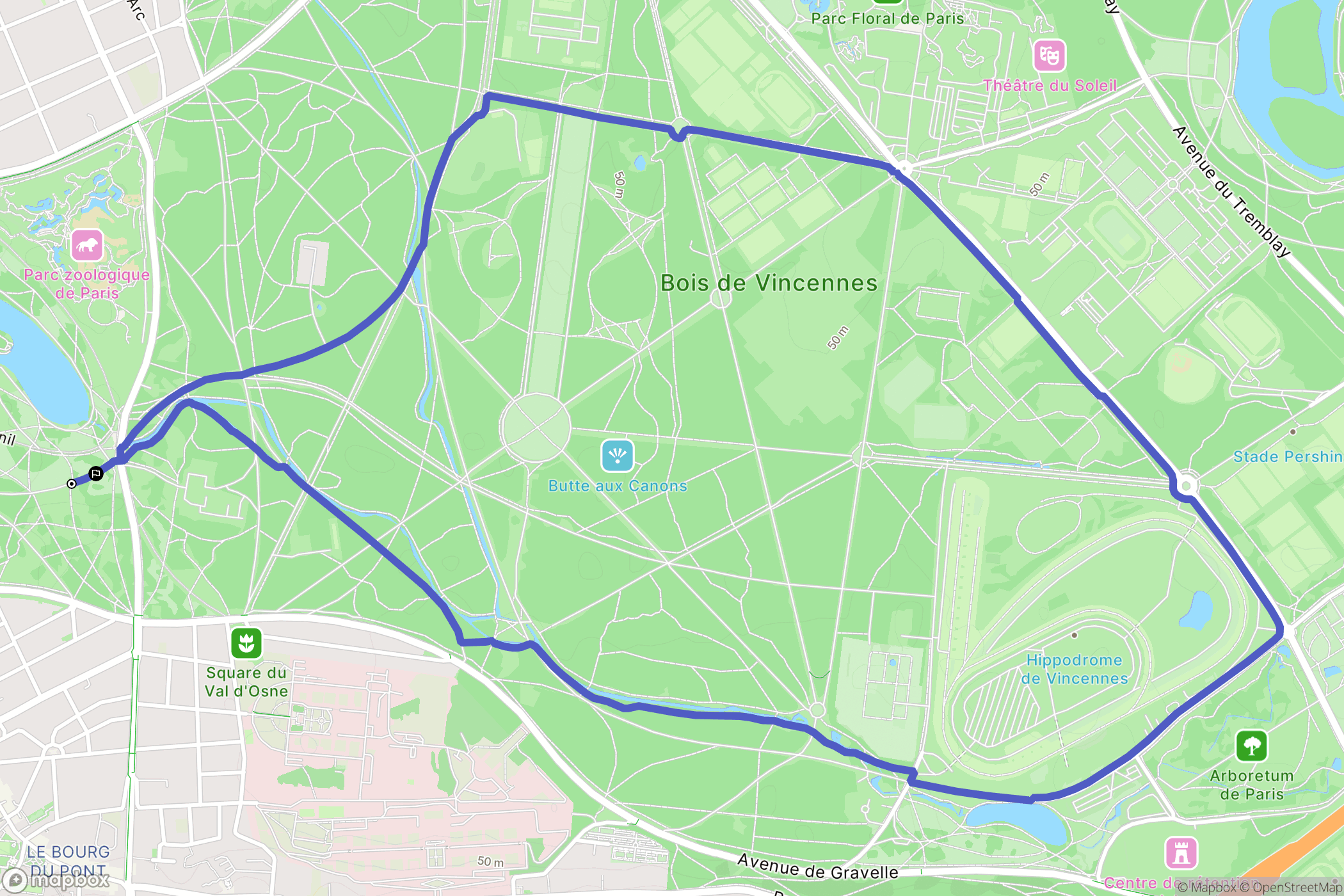 Paris : carte du parcours de randonnée - France