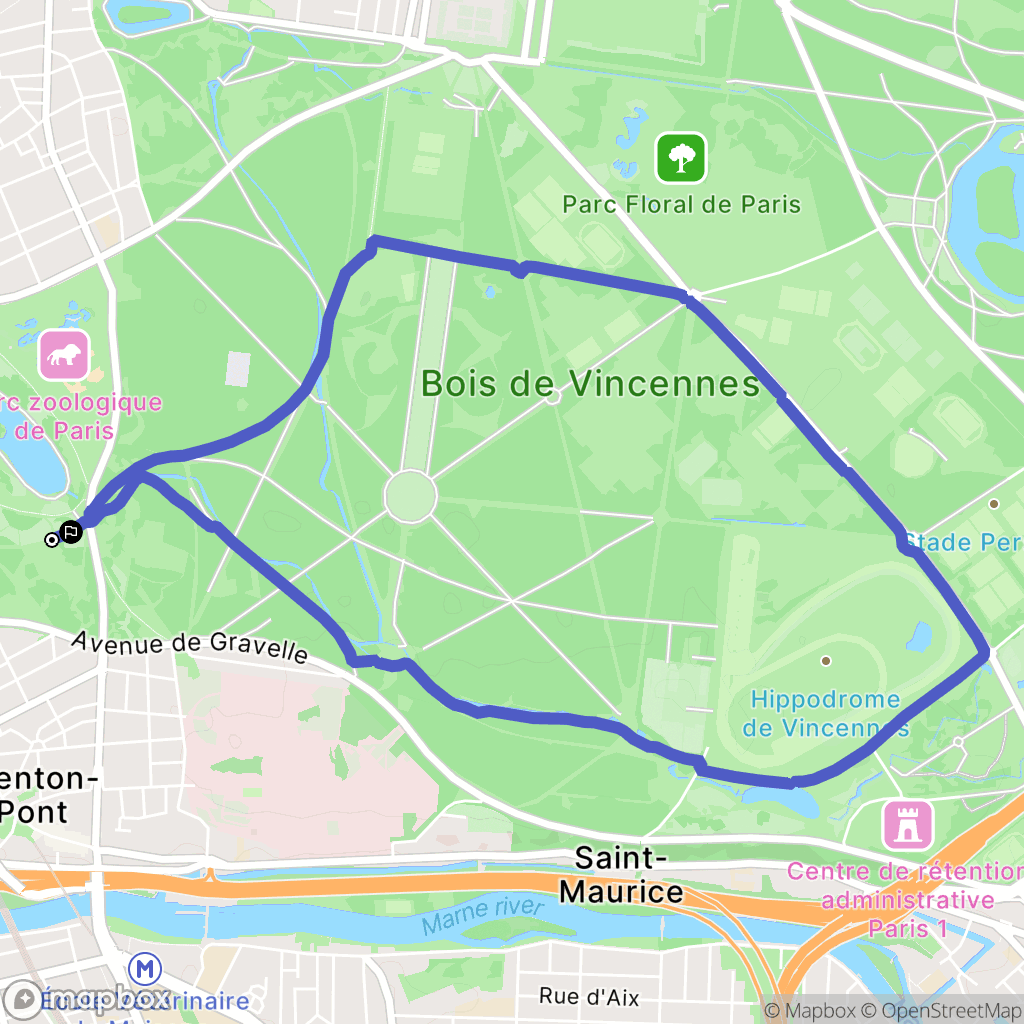 Paris : carte du parcours de randonnée - France