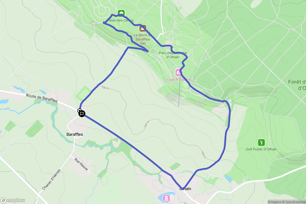 Rebreuve-Ranchicourt : carte du parcours de randonnée - France