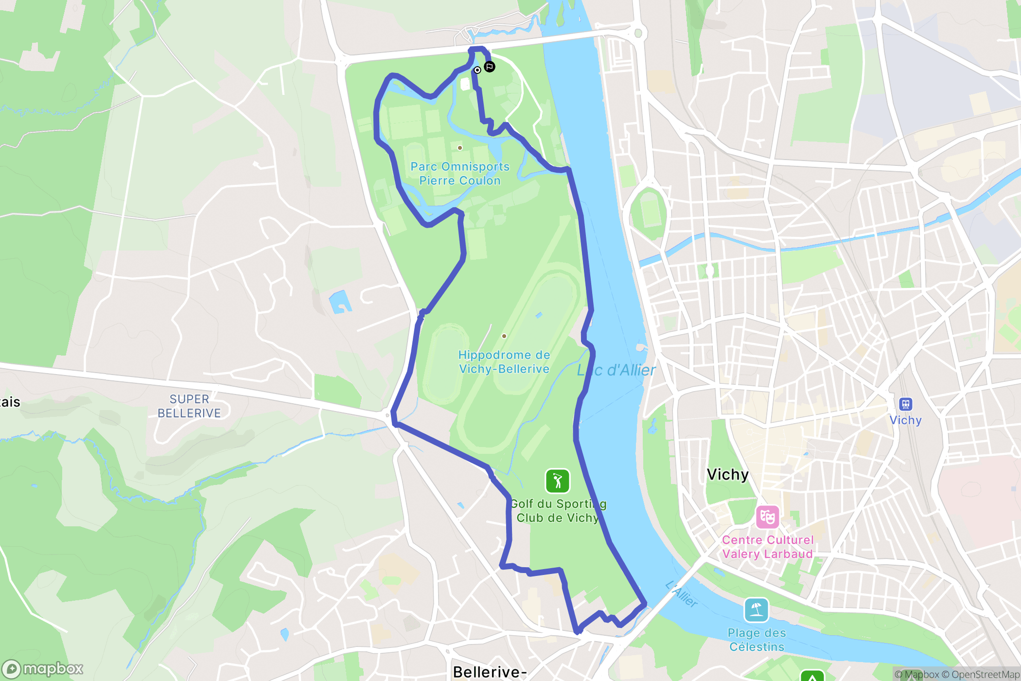 Bellerive-sur-Allier : carte du parcours de randonnée - France