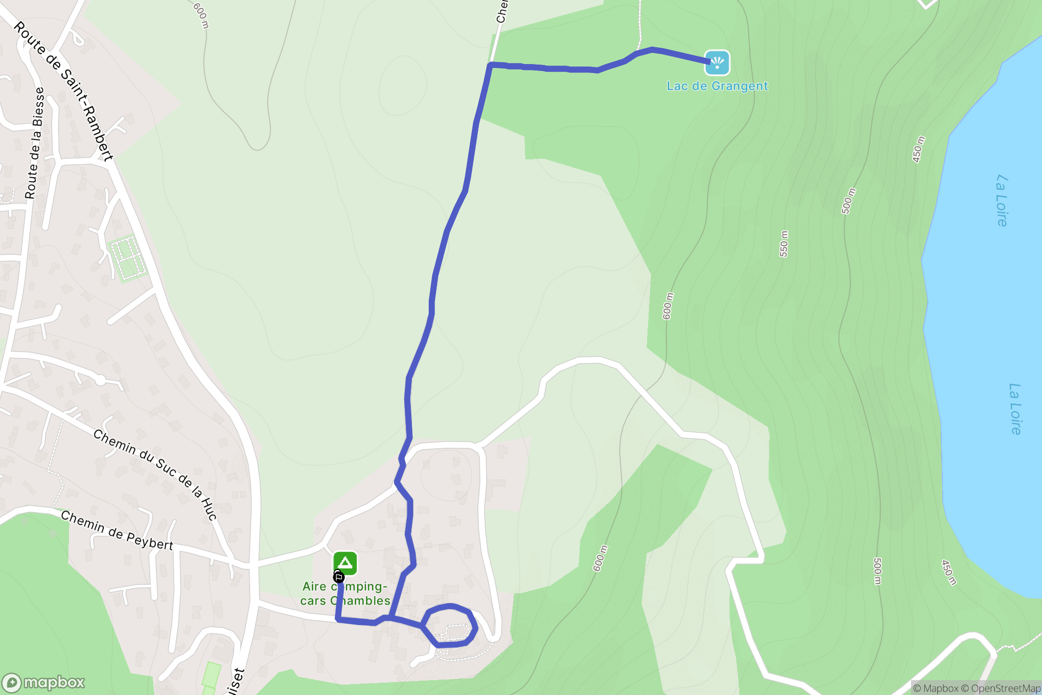 Chambles : carte du parcours de randonnée - France