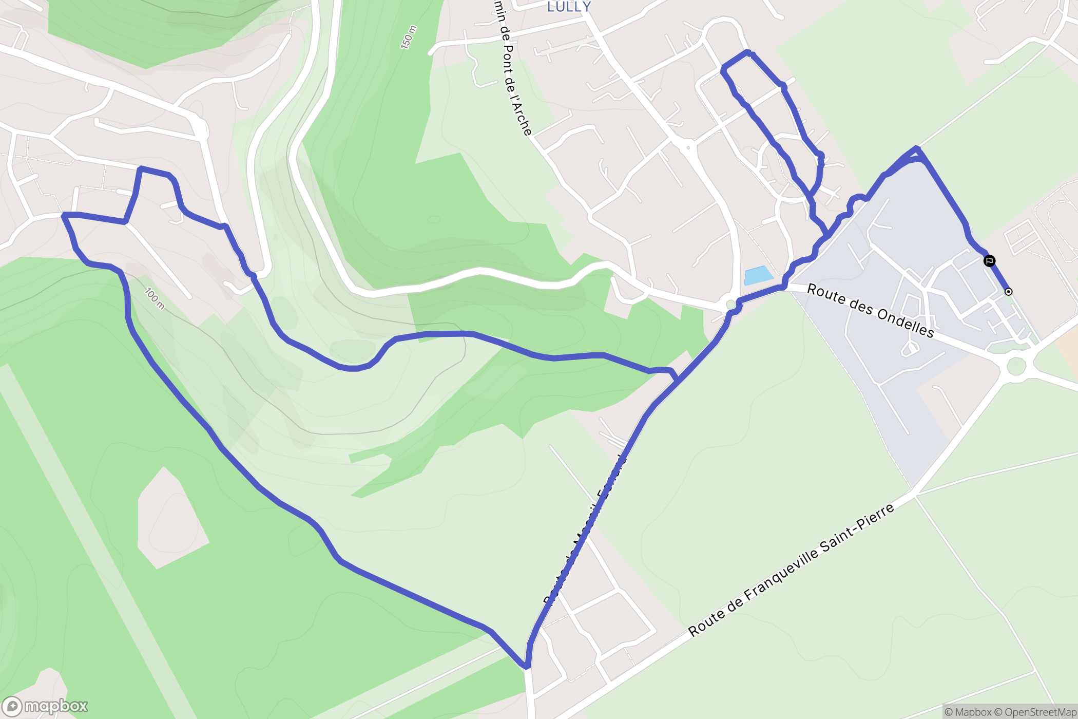 Belbeuf : carte du parcours de randonnée - France