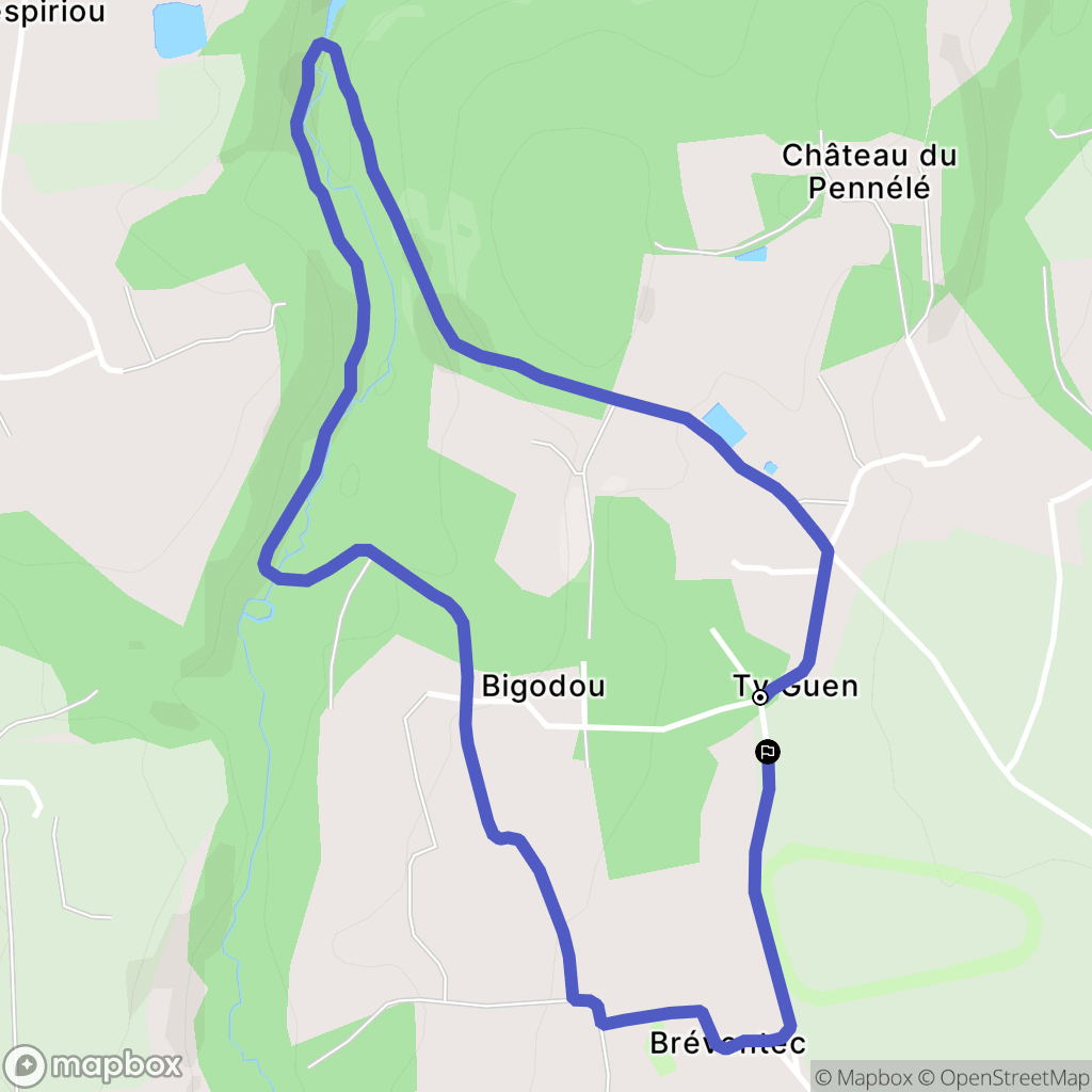 Saint-Martin-des-Champs : carte du parcours de randonnée - France