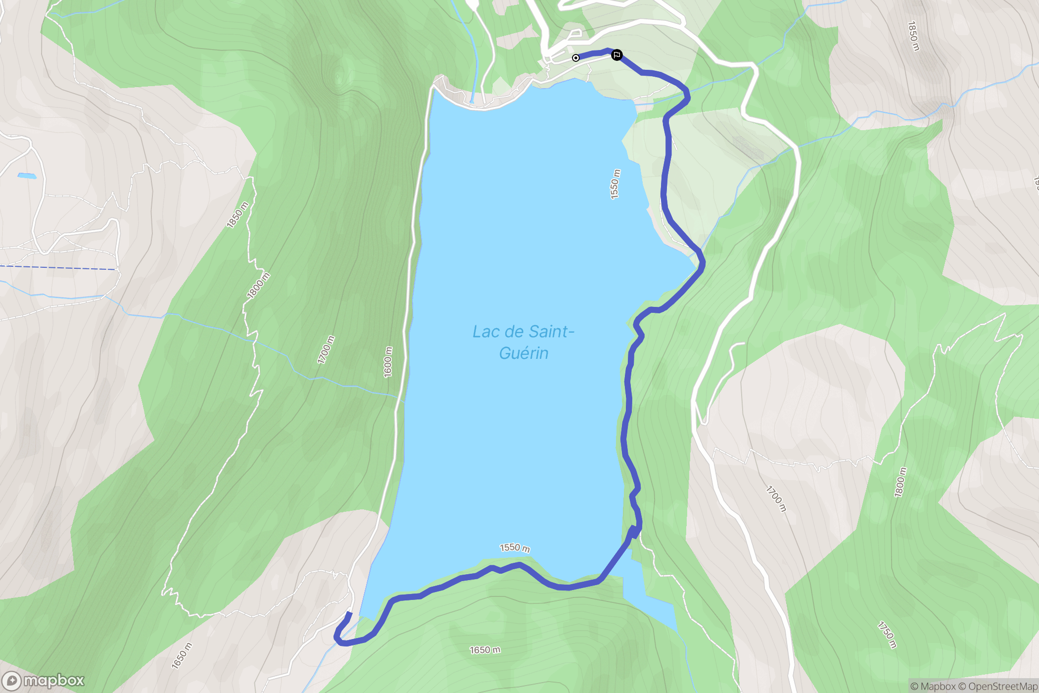 Beaufort : carte du parcours de randonnée - France
