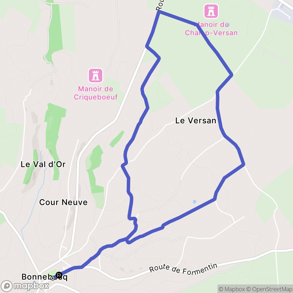 Bonnebosq : carte du parcours de randonnée - France