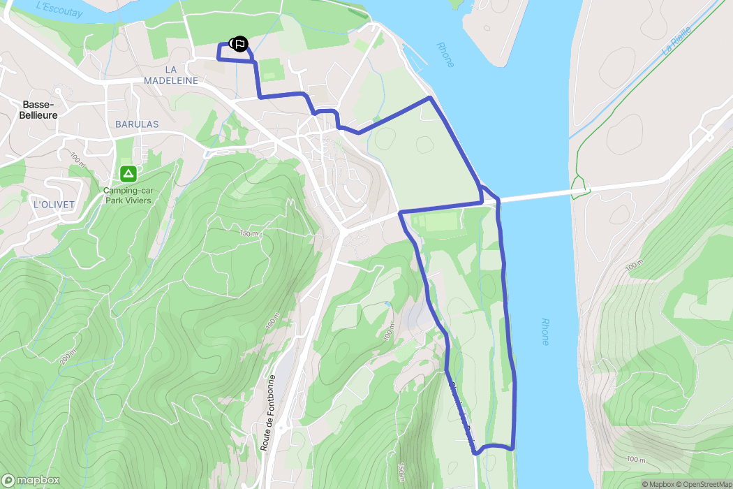 Viviers : carte du parcours de randonnée - France