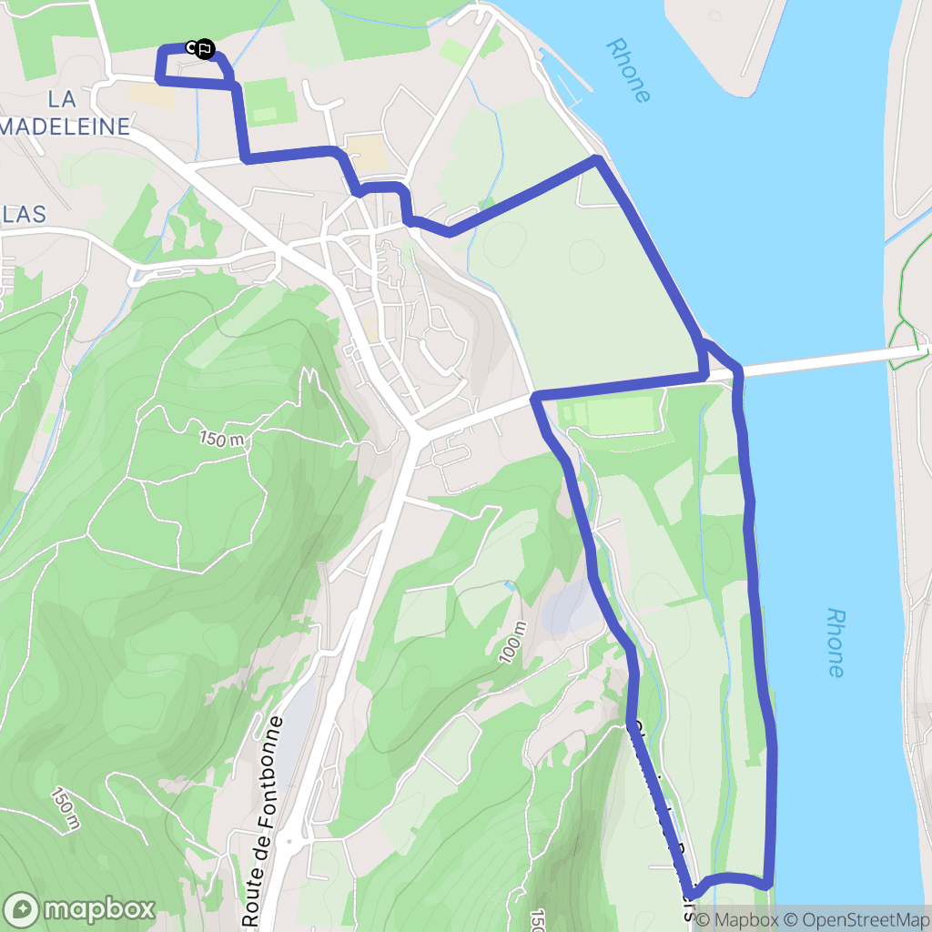 Viviers : carte du parcours de randonnée - France
