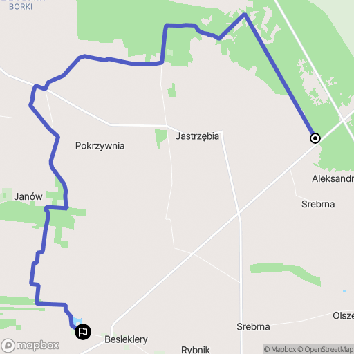 Srebrna: mapa trasy - Poland