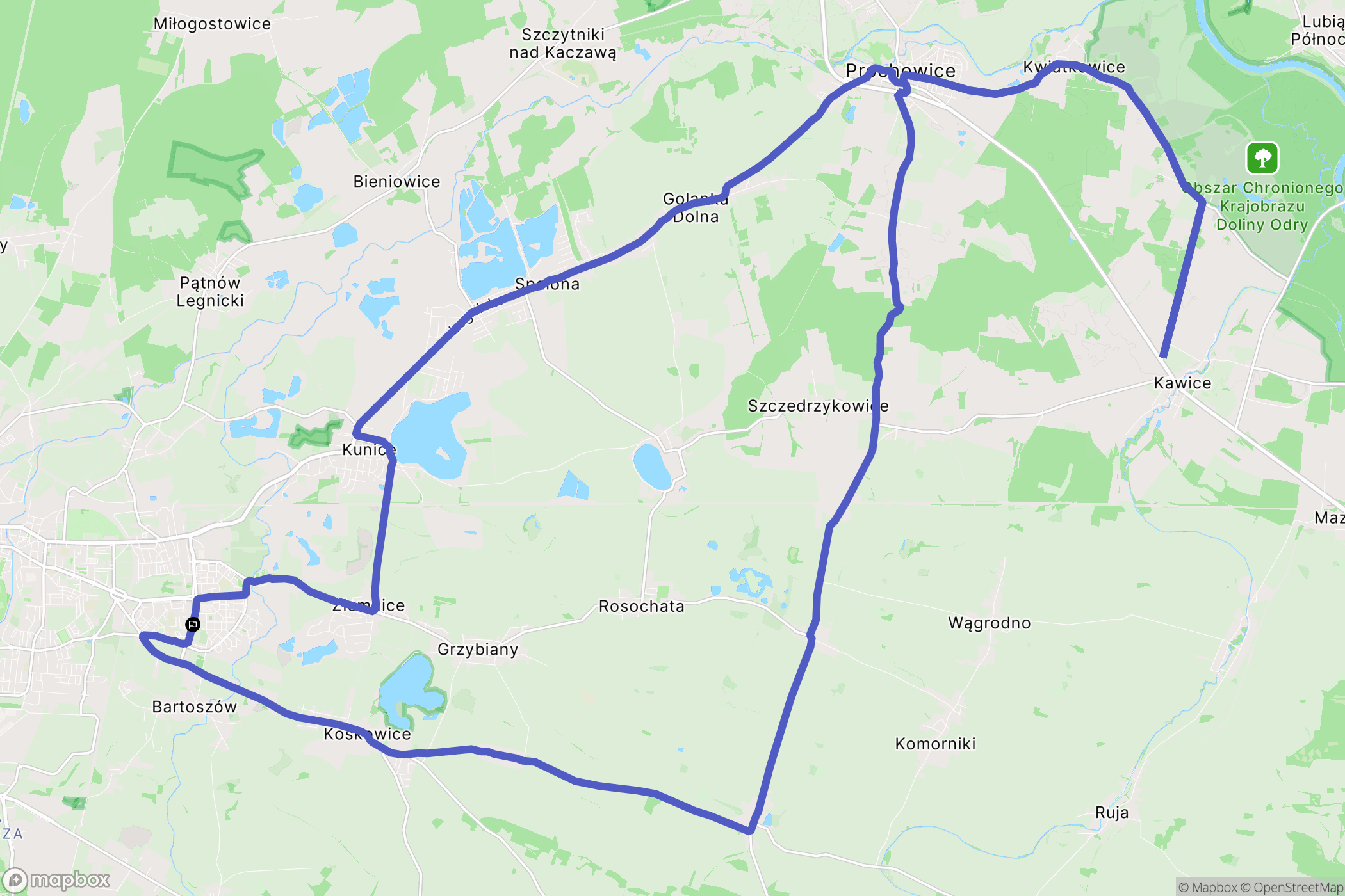 Legnica: mapa trasy - Poland