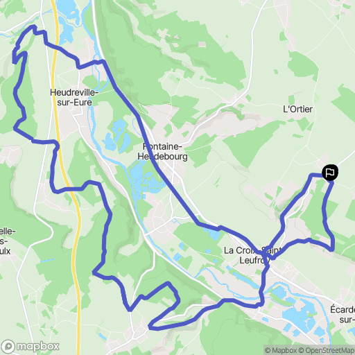 Clef Vallée d'Eure : carte du parcours de randonnée - France