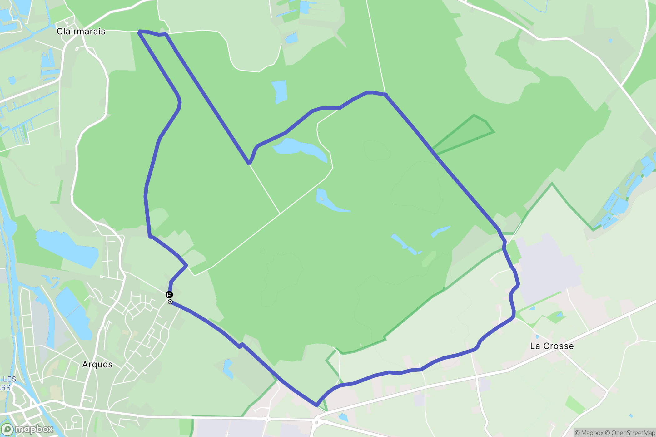 Arques : carte du parcours de randonnée - France