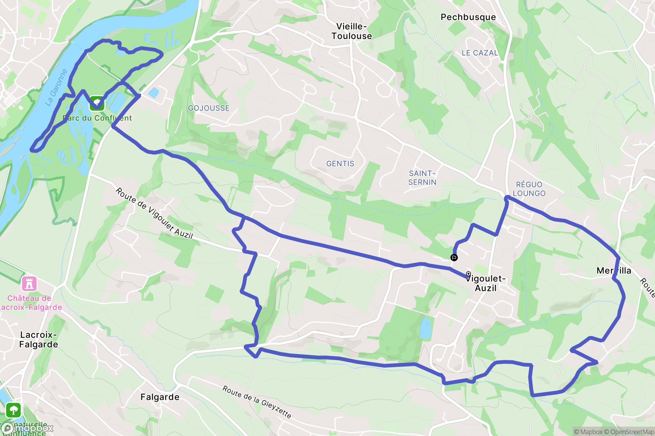 Vigoulet-Auzil : carte du parcours de randonnée - France