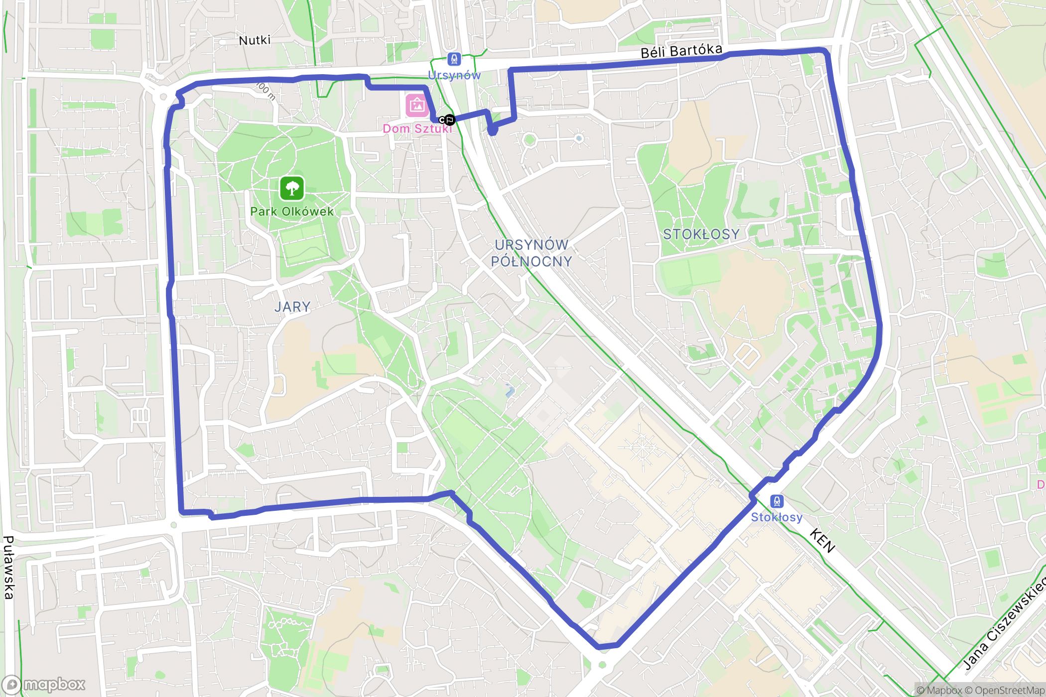 Warszawa: mapa trasy - Poland