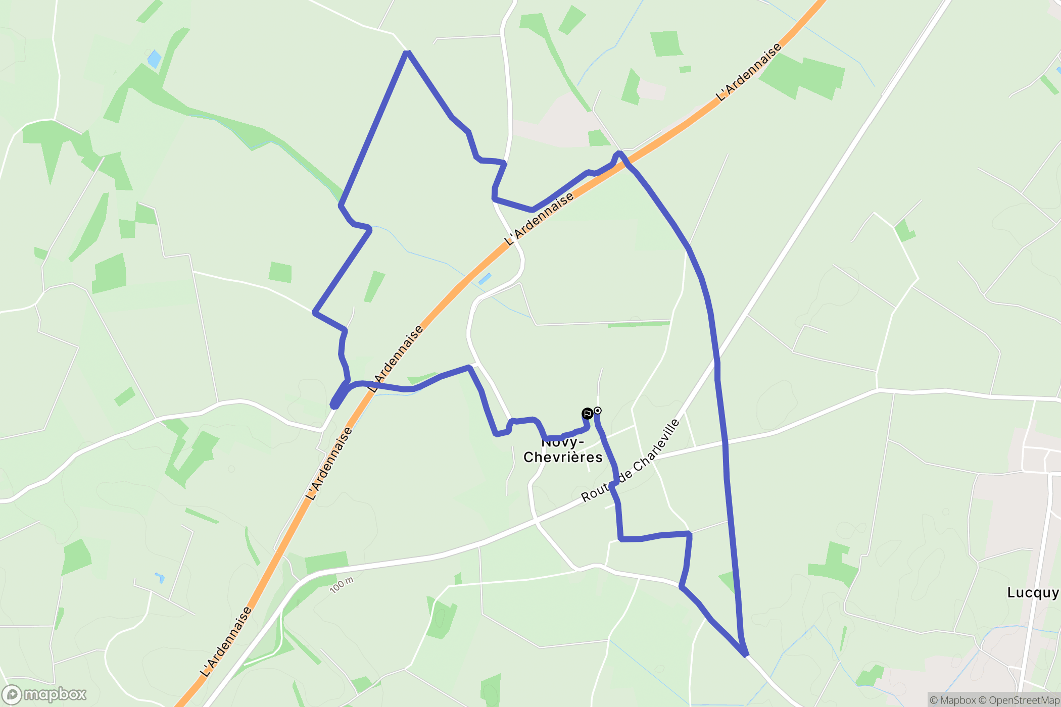 Novy-Chevrières : carte du parcours de randonnée - France