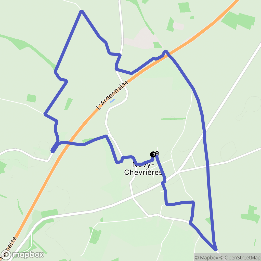 Novy-Chevrières : carte du parcours de randonnée - France