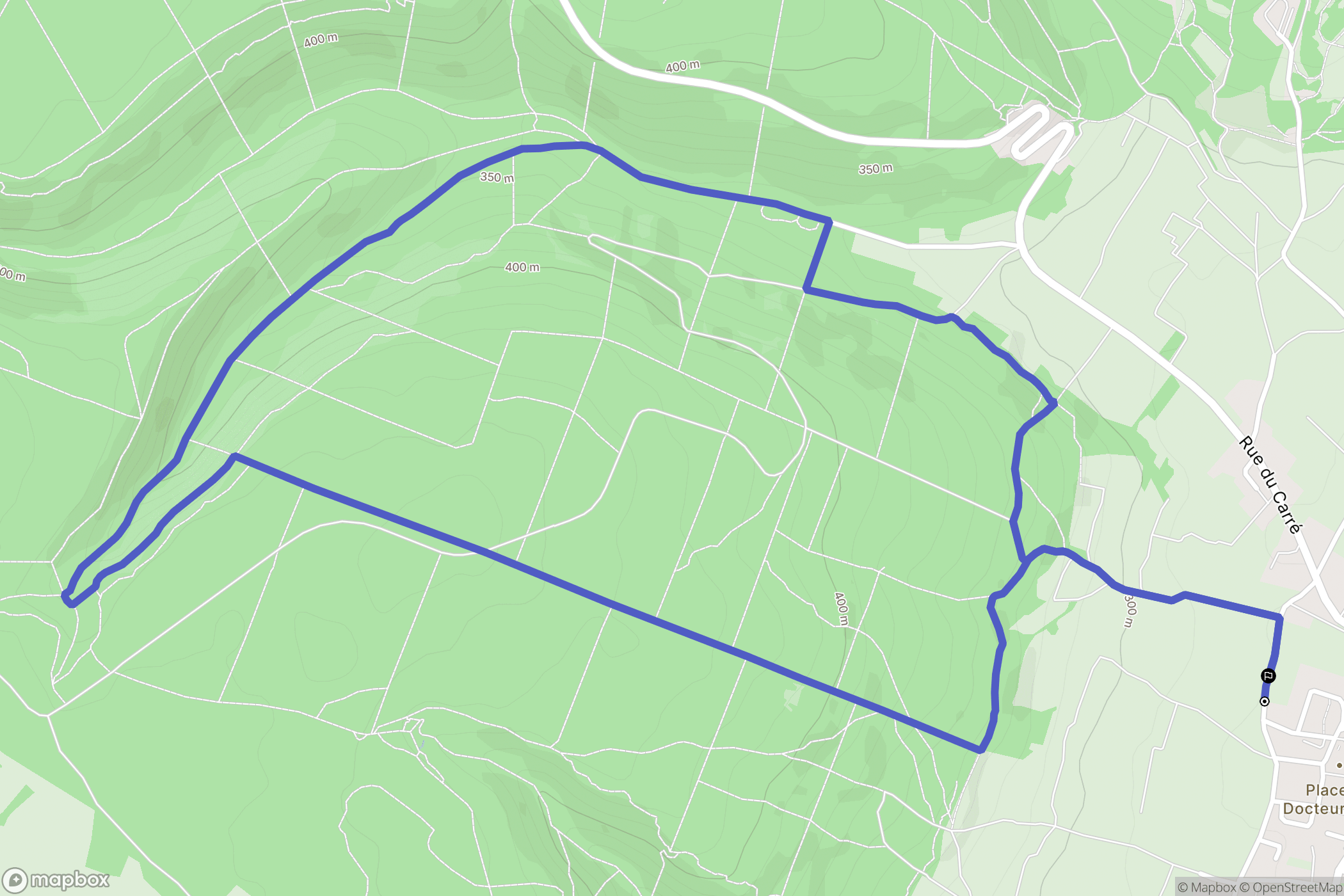 Marsannay-la-Côte : carte du parcours de randonnée - France