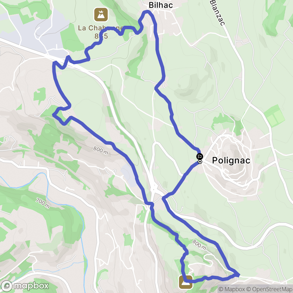 Polignac : carte du parcours de randonnée - France