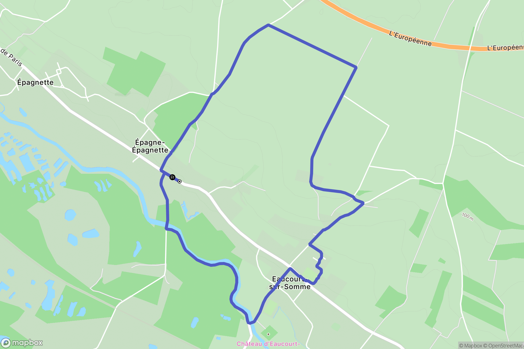 Épagne-Épagnette : carte du parcours de randonnée - France